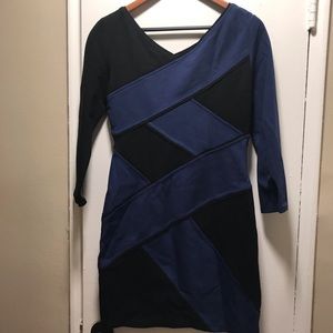 BCBGMAXAZRIA Size M Blue and Black Dress